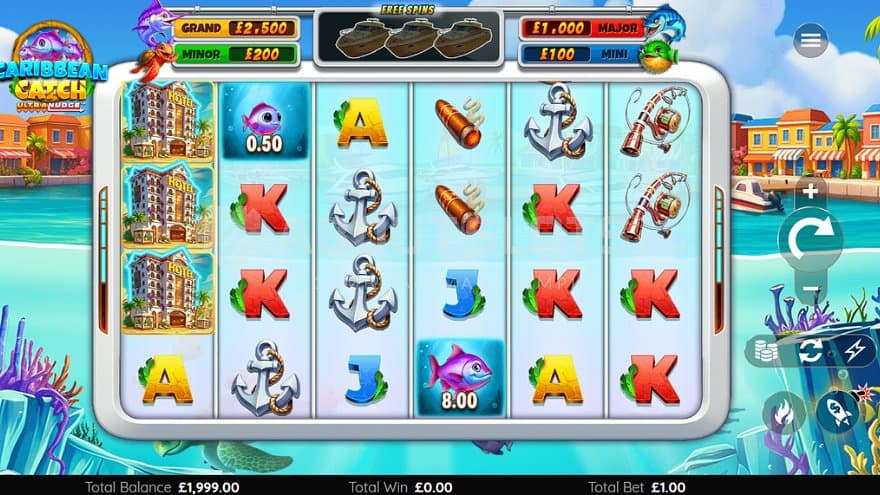 A casino slot with a fishing theme.