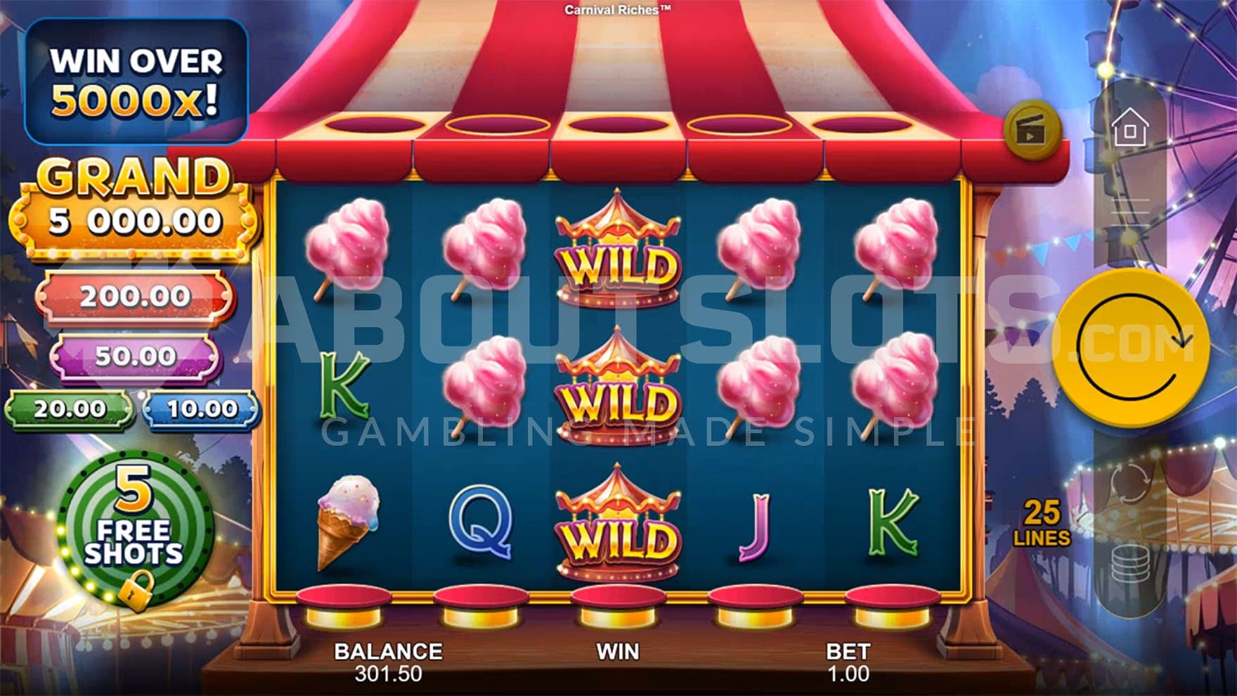 A casino slot at a fair.