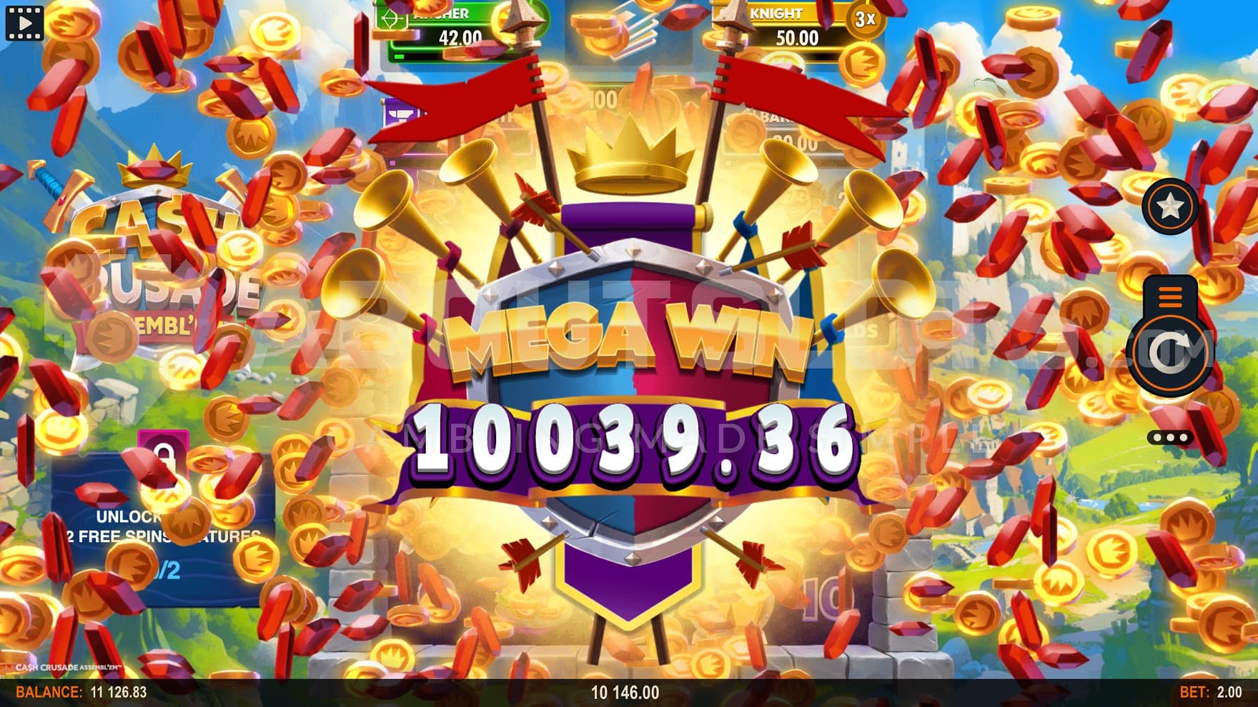 A win of over 5,000x the bet.