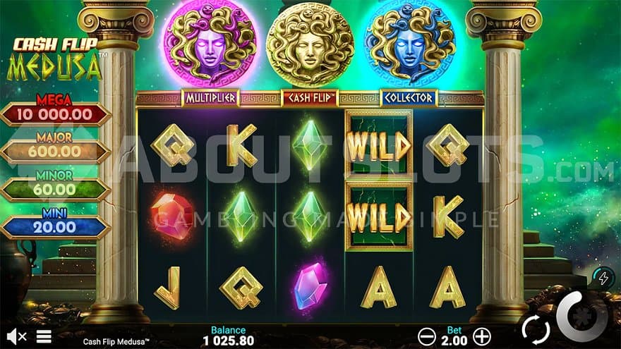 A casino slot in a Greek setting.