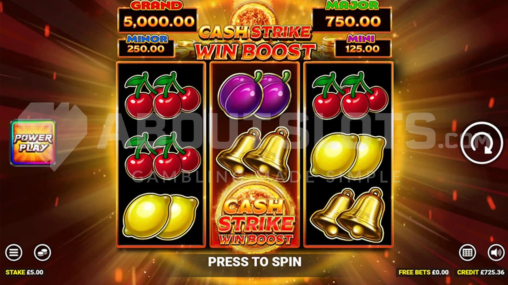 A casino slot with 3 reels and 3 rows.