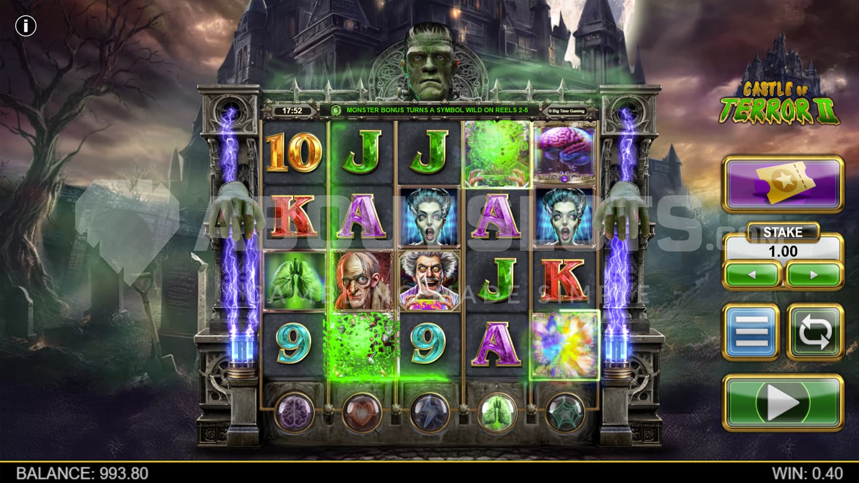 Respin triggered in the base game, where high-paying symbols are transformed into Wilds.