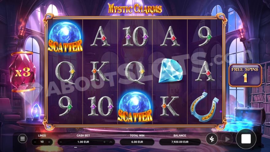 Free Spins bonus game with a 3X win multiplier to the left.