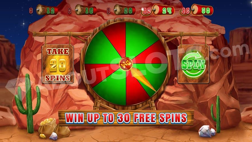 A fortune wheel here free spins can be gambled.