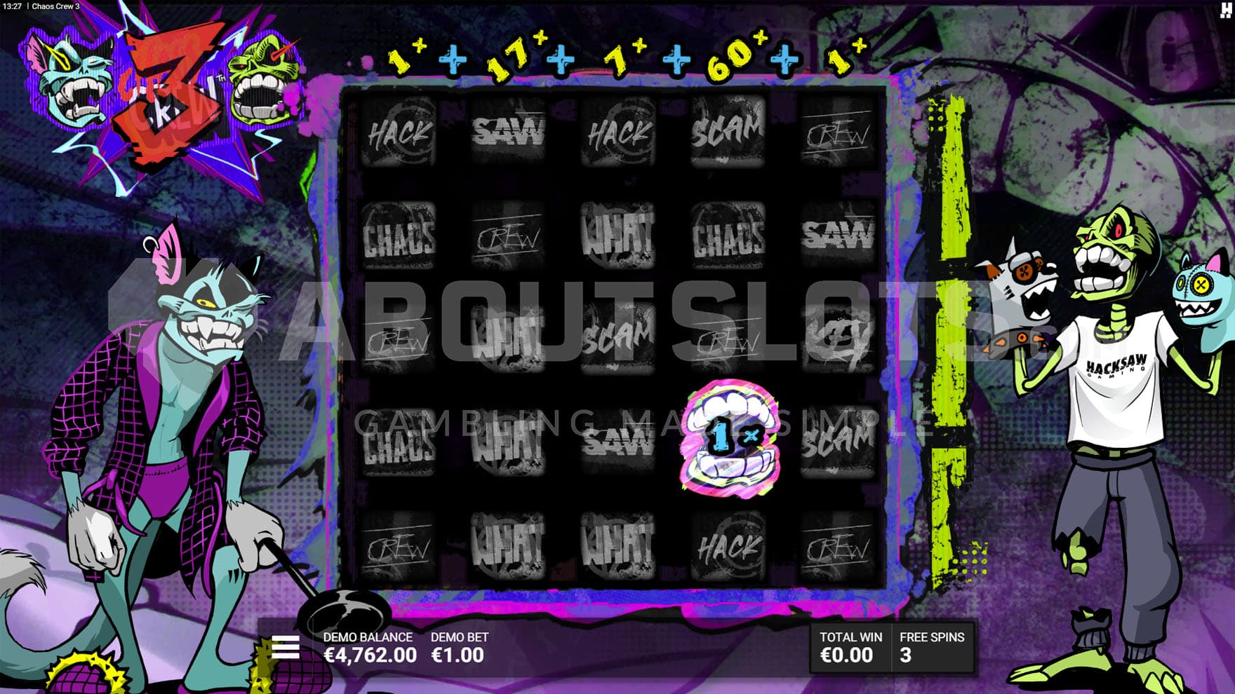 Ctrl + Alt + Chaos Bonus in progress, showing multiple increased Reel Multipliers.