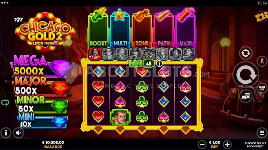 A casino slot with a mafia theme.