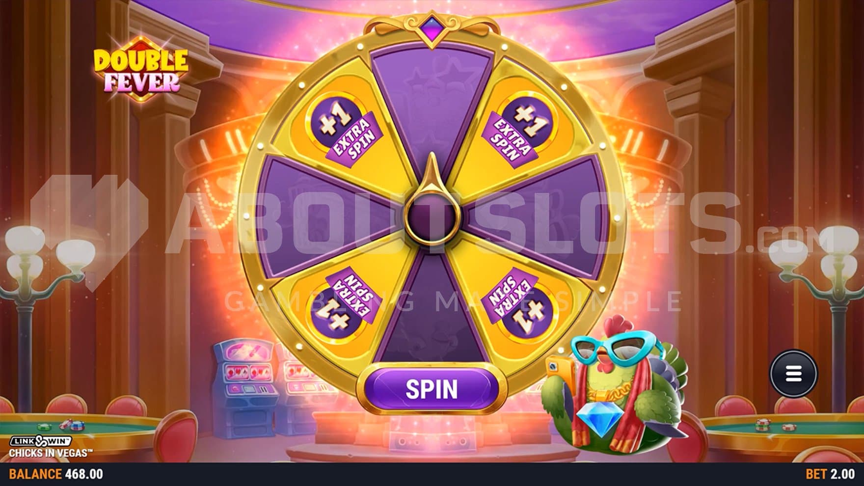 A bonus wheel with extra spins.