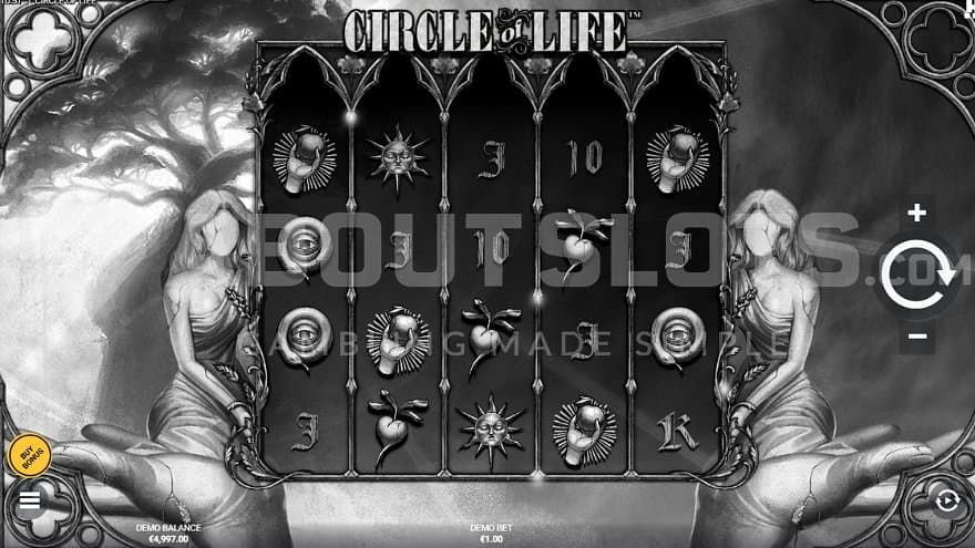 A black-and-white casino slot.