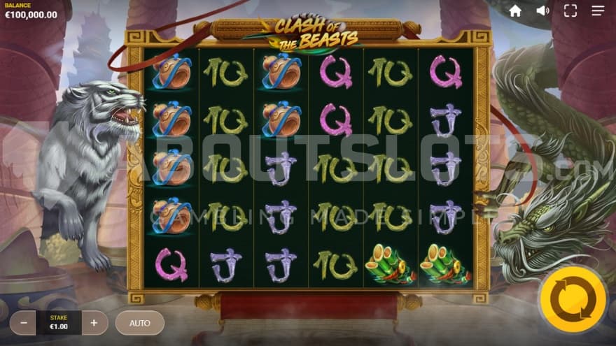 A casino slot with six reels.