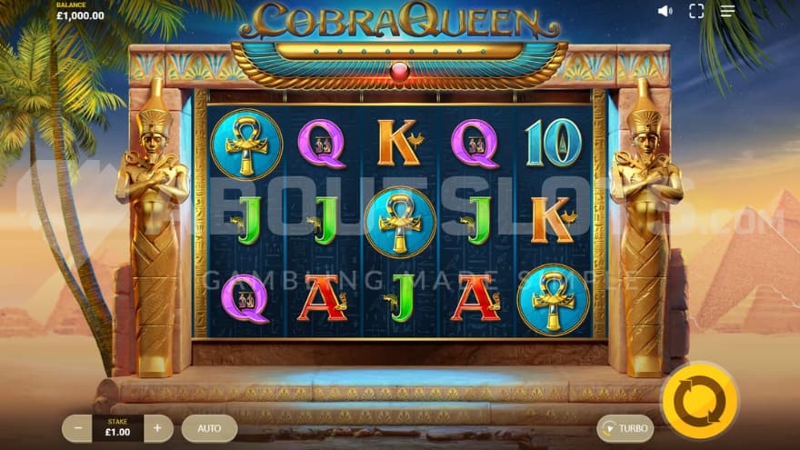A casino slot with an Egyptian theme.