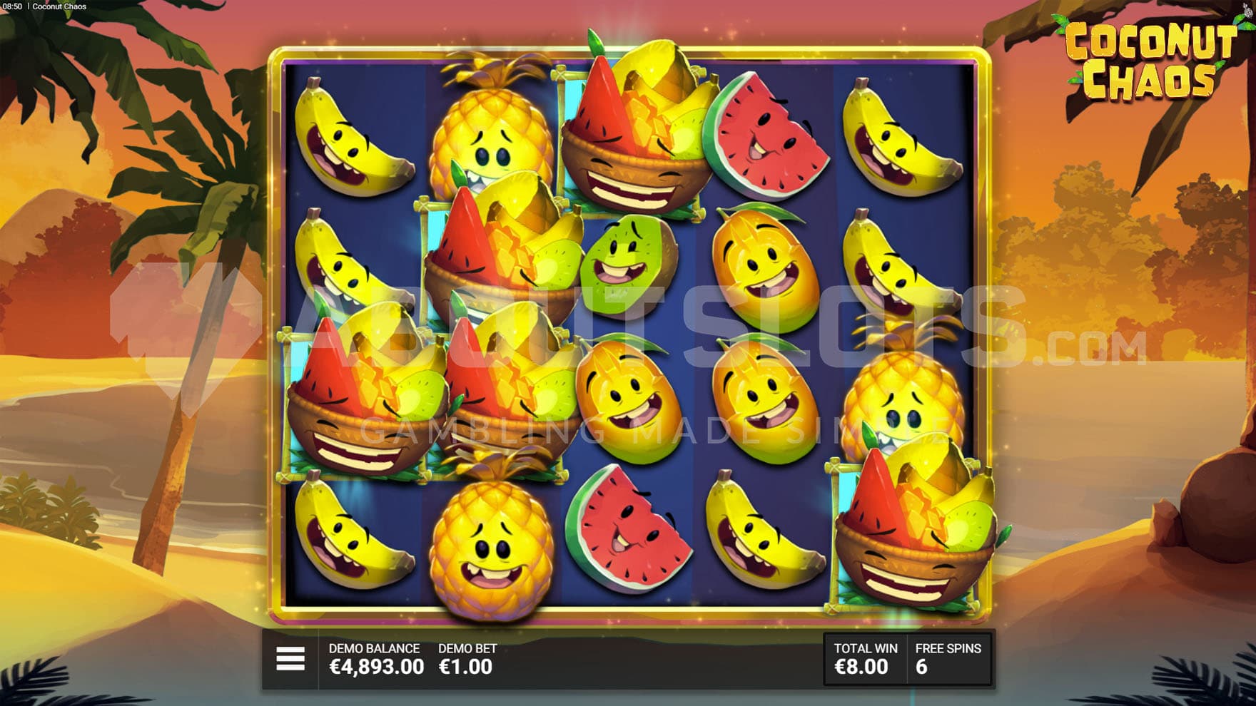 Only The Juicy Bonus in progress, showing only high-paying symbols on the grid.