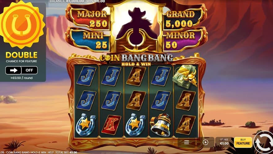 A casino slot with a Wild West theme.