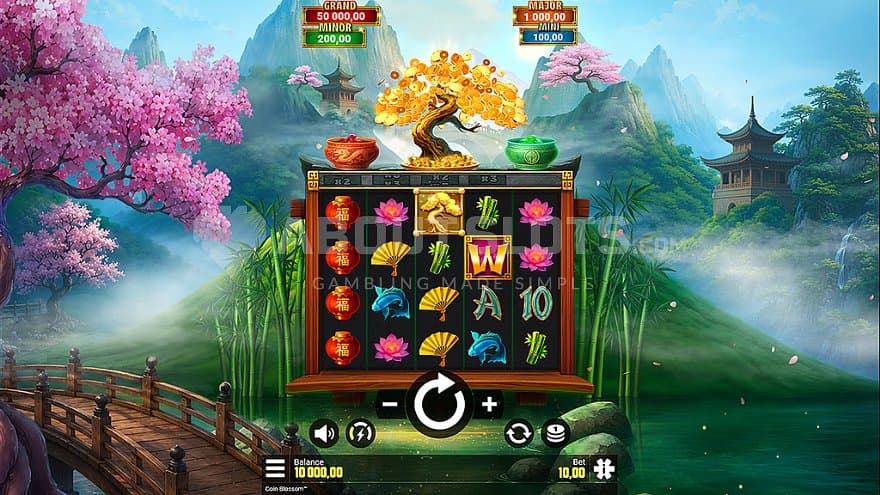 A casino slot with an Asian theme.