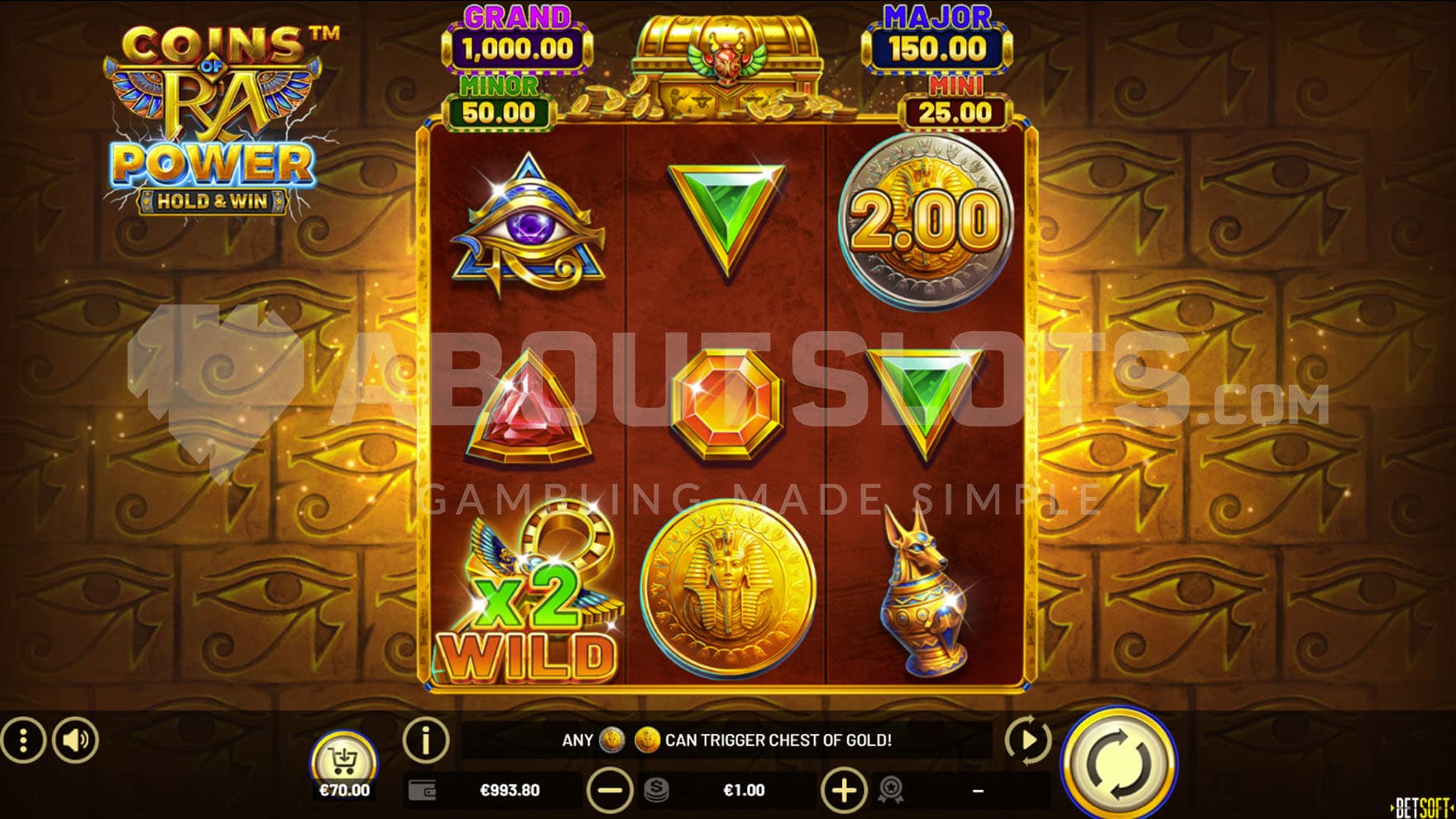 Base Game view of a 3x3 grid populated by a mix of high, low-paying, and special symbols.