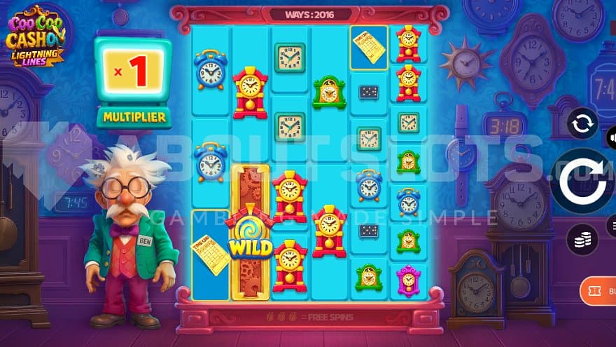 A casino slot in a clock shop.