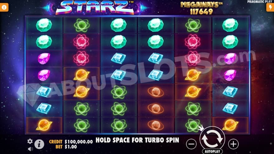 Base game with a full Megaways reel setup giving 117,649 ways to win.