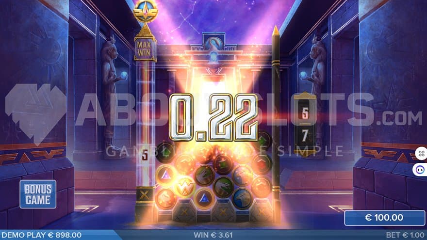 A win on the fifth of seven spin.