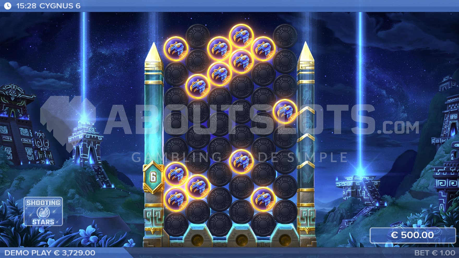 Cygnus Realm feature in progress, turning all mystery symbols into a matching paying symbol.