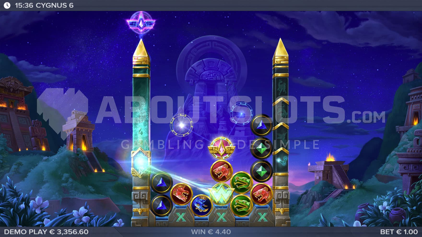 Multiplier increase triggered in the base game by leading the Multiplier symbol to the bottom of the grid.