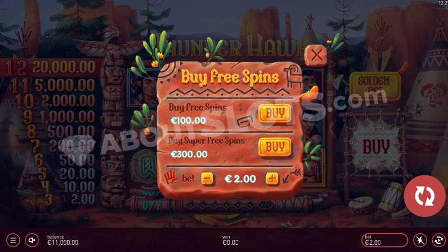Bonus Buy feature with two options to choose from.