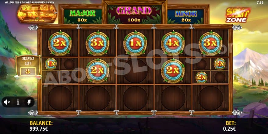 The respins feature with 10 Respins Symbols on the grid.