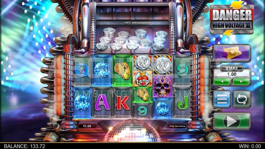 A casino slot on a huge machine.