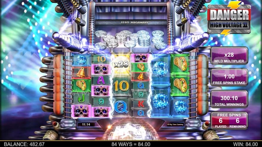 A 28X multiplier on the last spin in the Free spins.