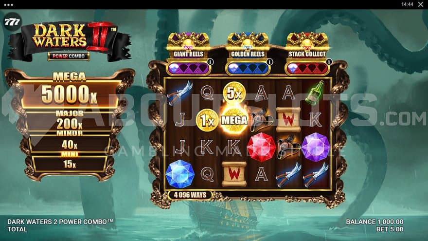 A casino slot with 6 reels.