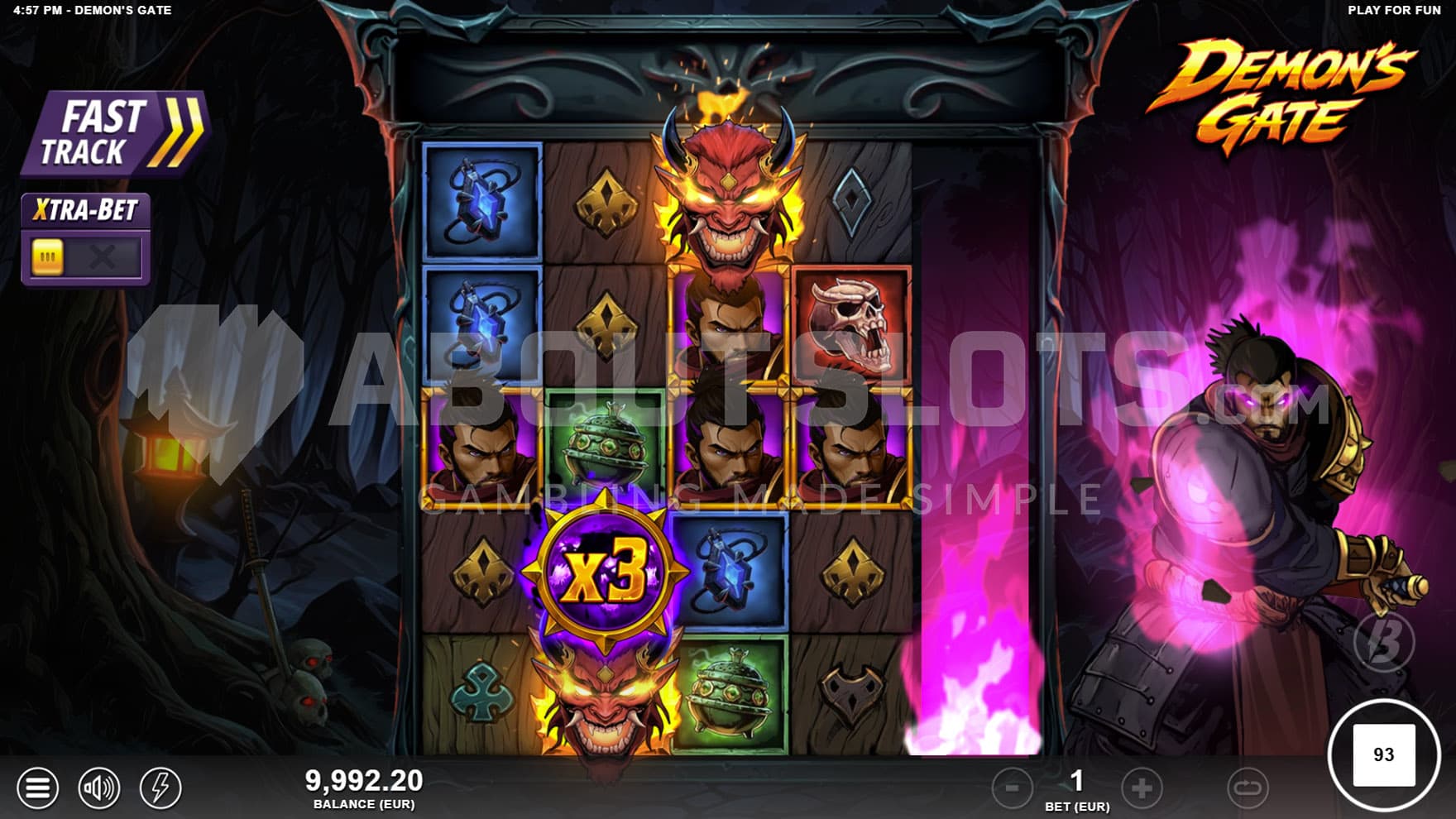 Bonus triggering animation in the base game.