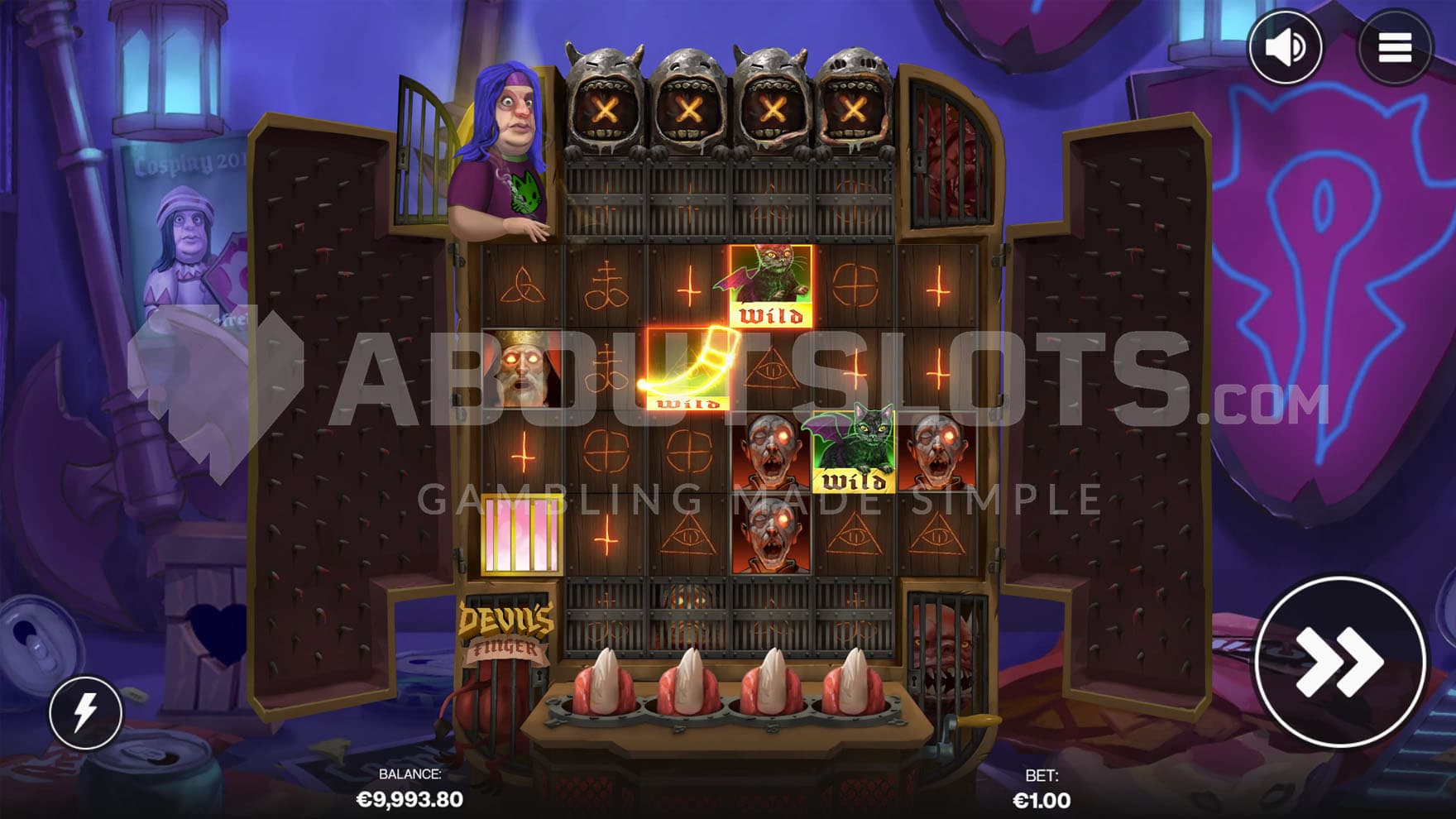 Cosmo Feature triggered in the base game, adding random Wilds onto the grid.