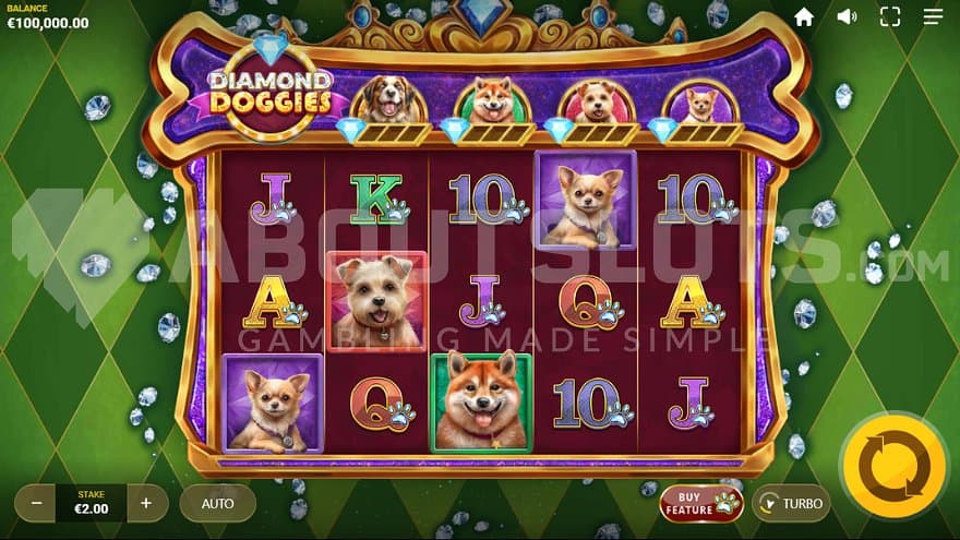 A casino slot with dogs.