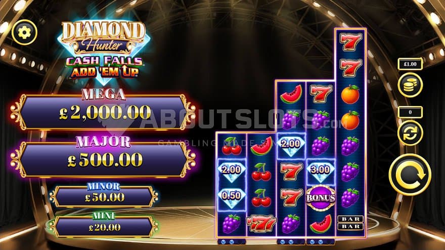 A casino slot with a diamond theme.