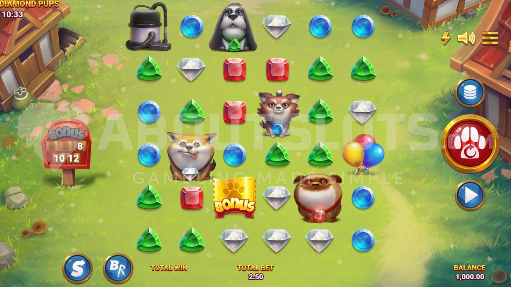 A casino slot with six reels.