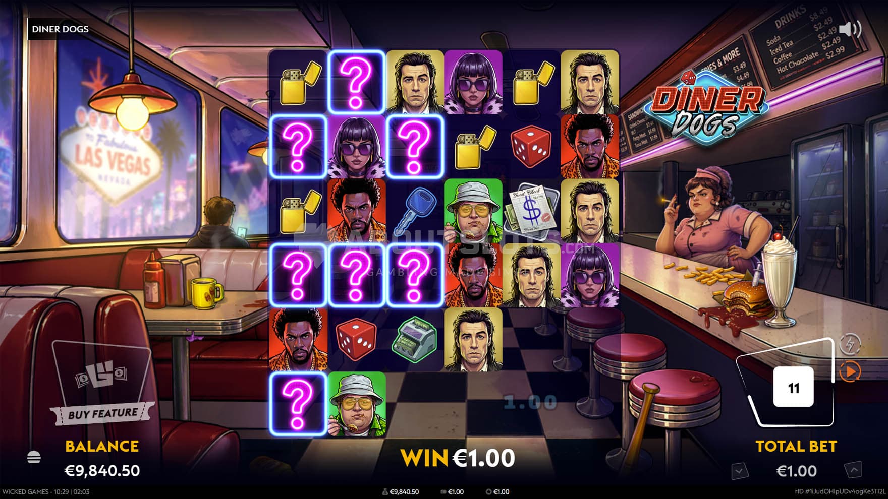 Screenshot of the Mystery Symbols being generated after scoring a win on high-paying symbols.