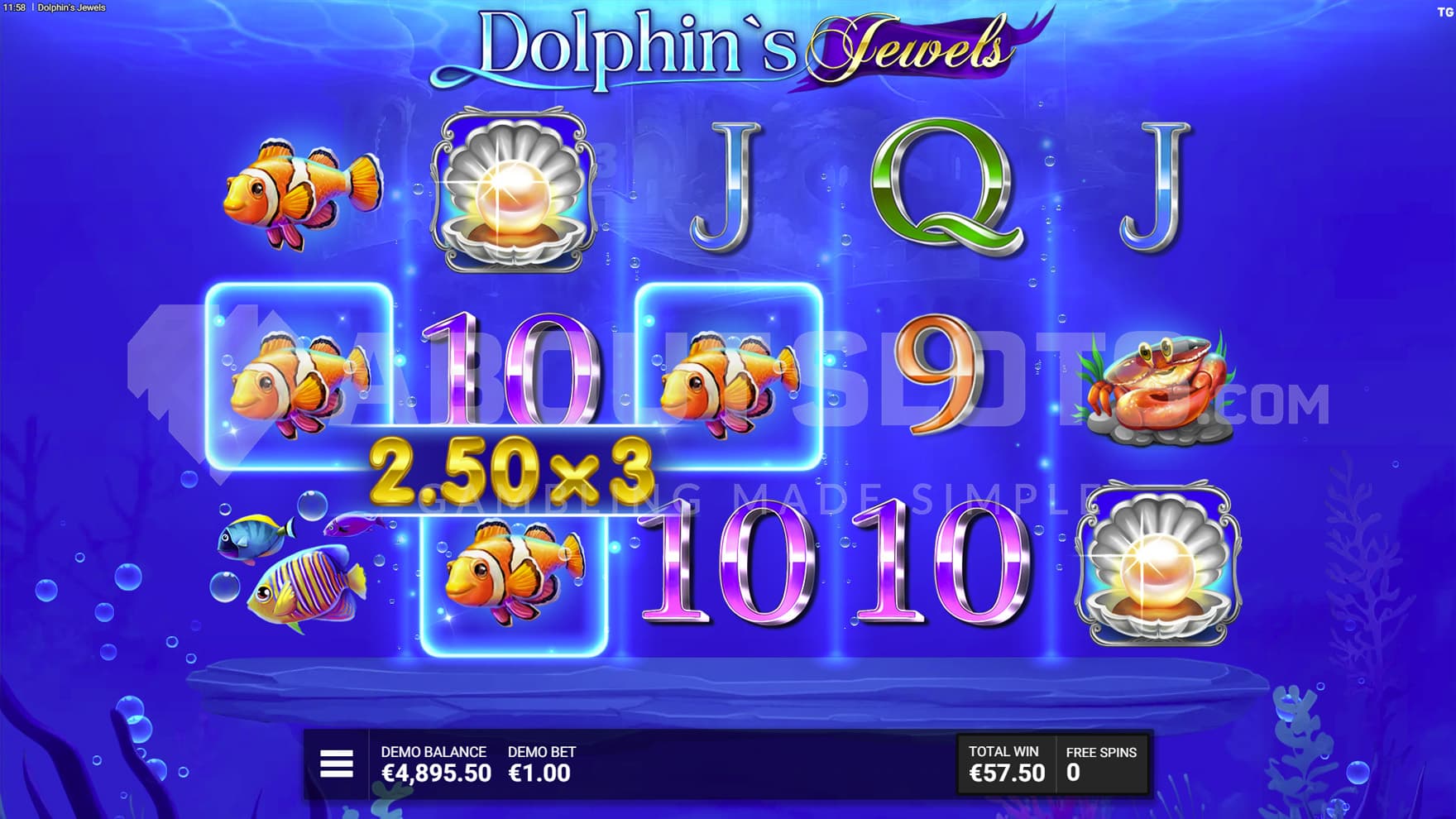 Free Spins bonus in progress, showing a win multiplied by x3.