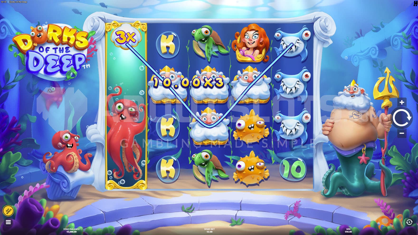 Expanding Wild Reel feature triggered in the base game.