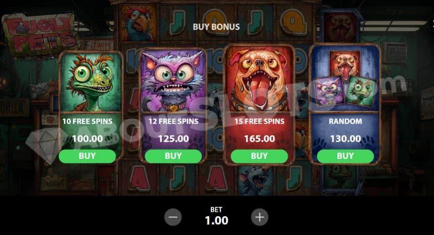 Bonus buy feature with four options to choose from.