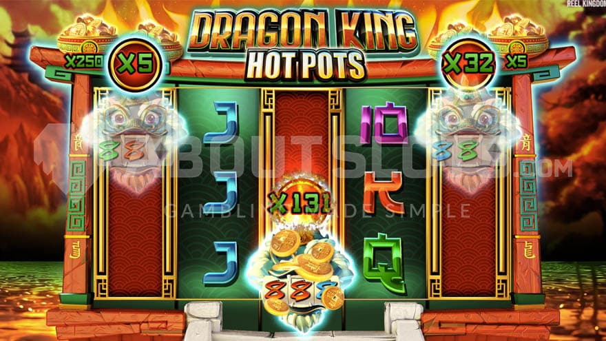 Mini Slot Machine Bonus game with three mini slot machines on the reels.