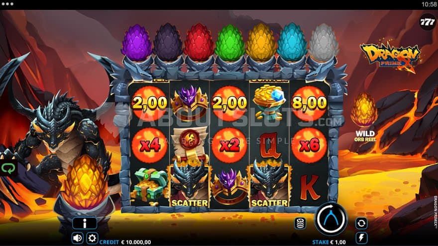 A casino slot with a dragon theme.