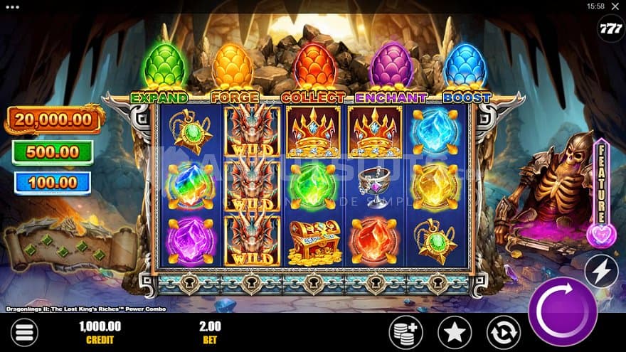 A casino slot with a dragon theme.