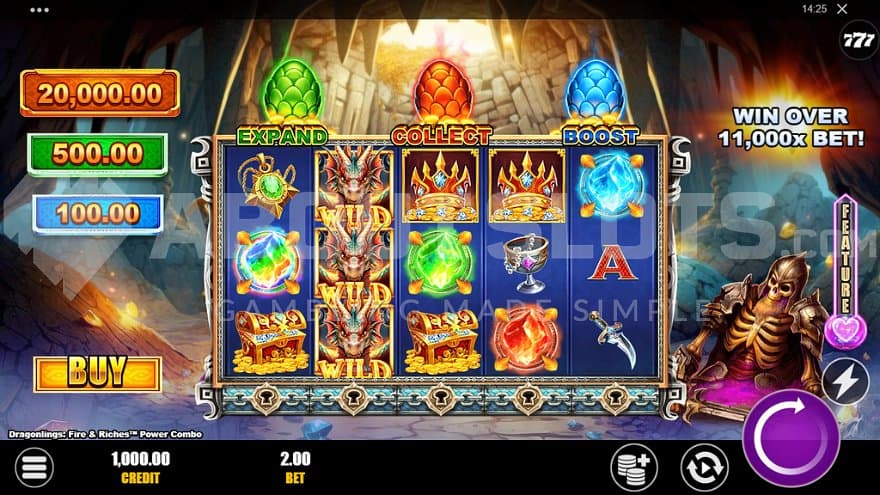 A casino slot with dragons.