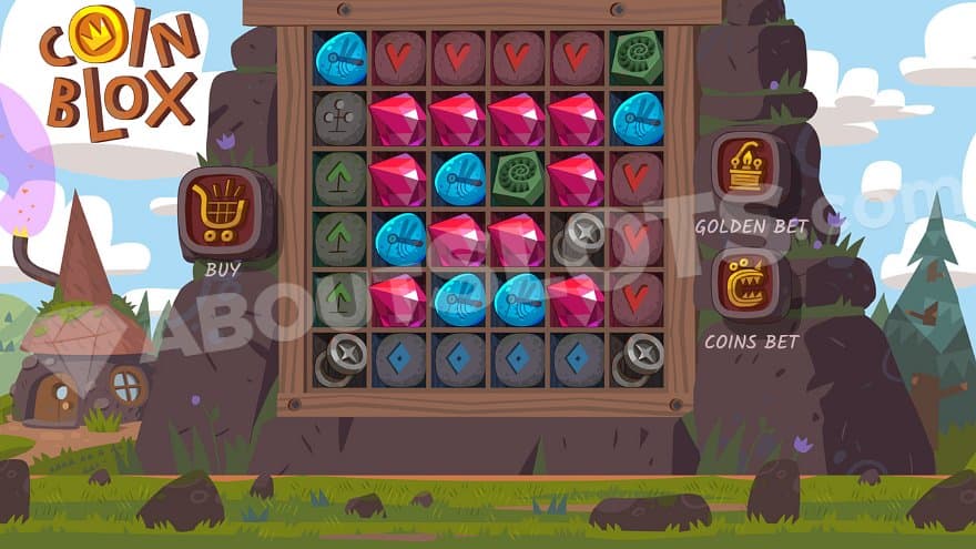 A casino slot on a huge brown rock.