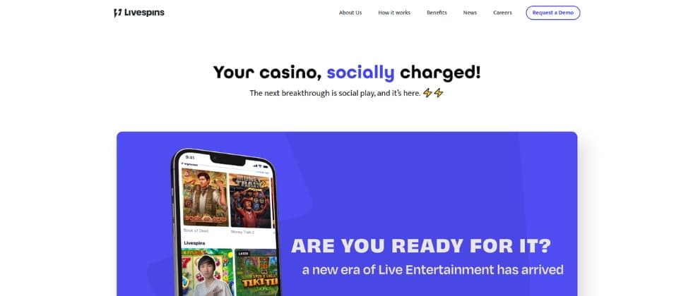 An image of Livespin homepage