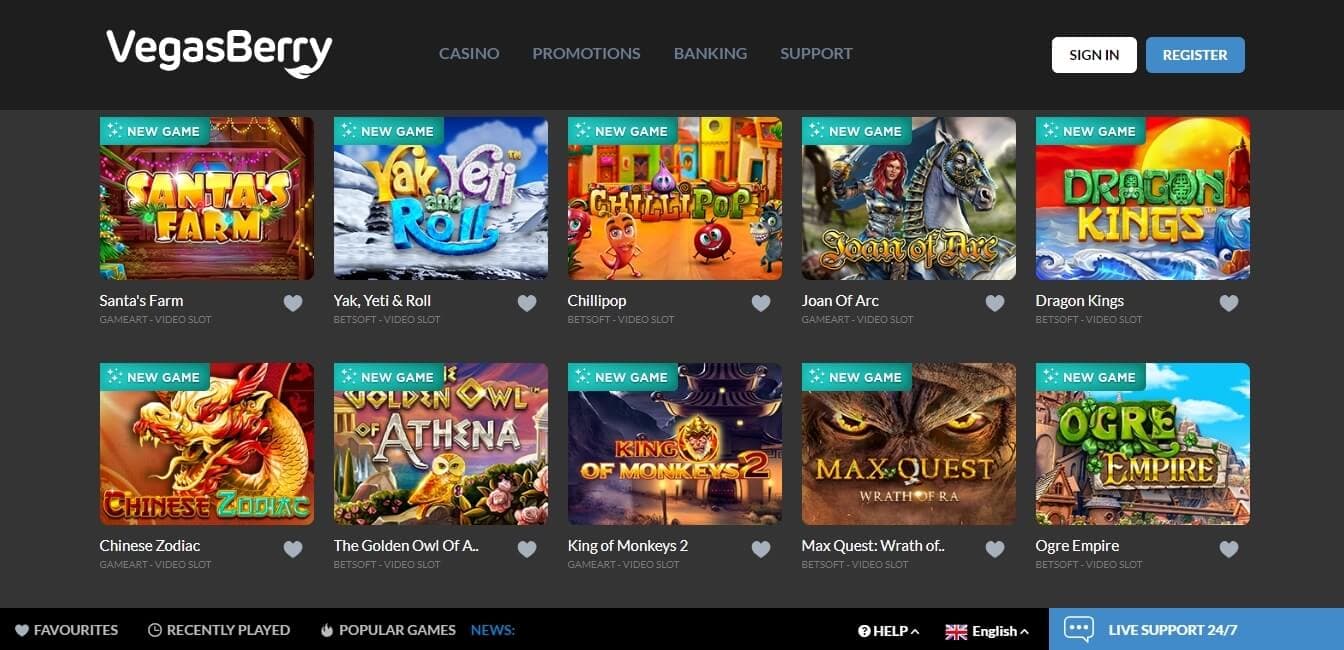 vegasberry casino slots