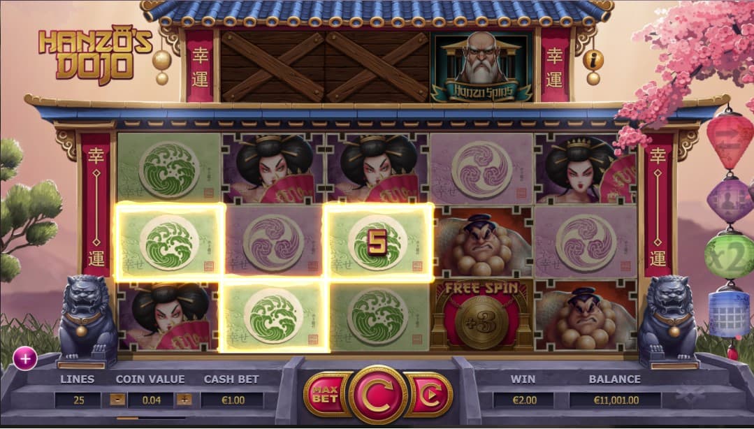 Hanzo’s Dojo Slot gameplay