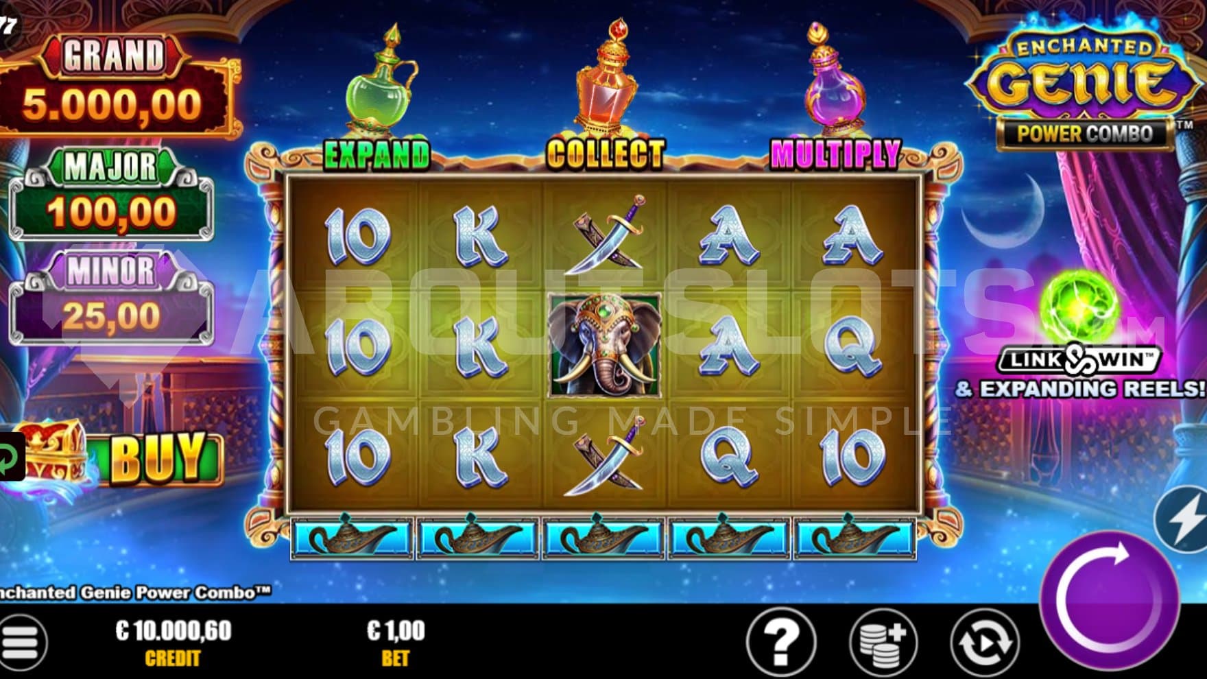 A casino slot with a genie-theme.