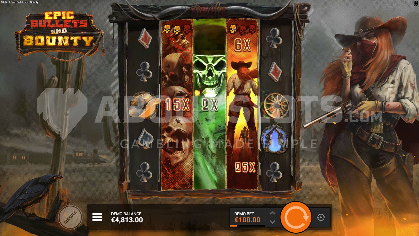 DuelReels feature triggered in the base game, converting three middle reels into DuelReels with multipliers.