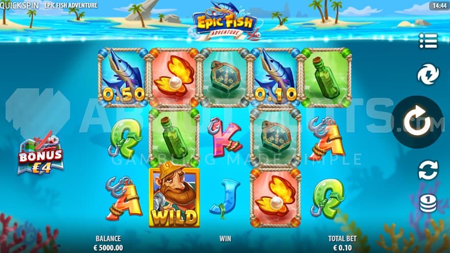 A casino slot with a fishing theme.
