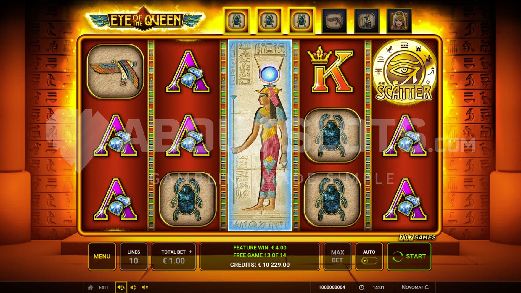 Free spins bonus in progress with 3 of 6 high symbols converted and an Expanding Wild on the middle reel.