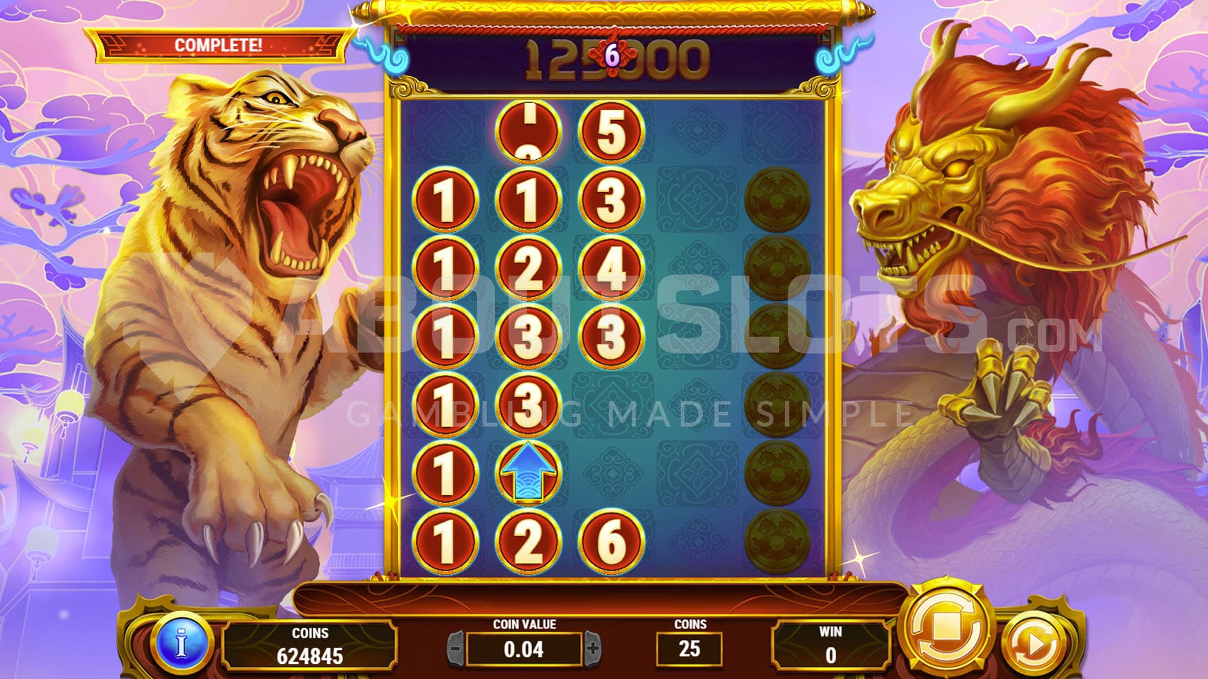 Serpent & Prowler Bonus in progress, showing multiple positions covered with digits combining into instant prizes.